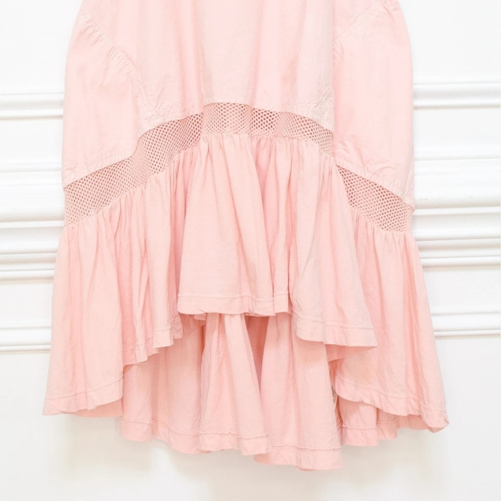 Anthropologie Daily Practice Hill Up Tiered Drop Waist Mesh Dress Pink Size XS - Picture 7 of 14